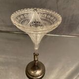 Vase bouquetière cornet in cut crystal Louis XVI style late nineteenth early twentieth