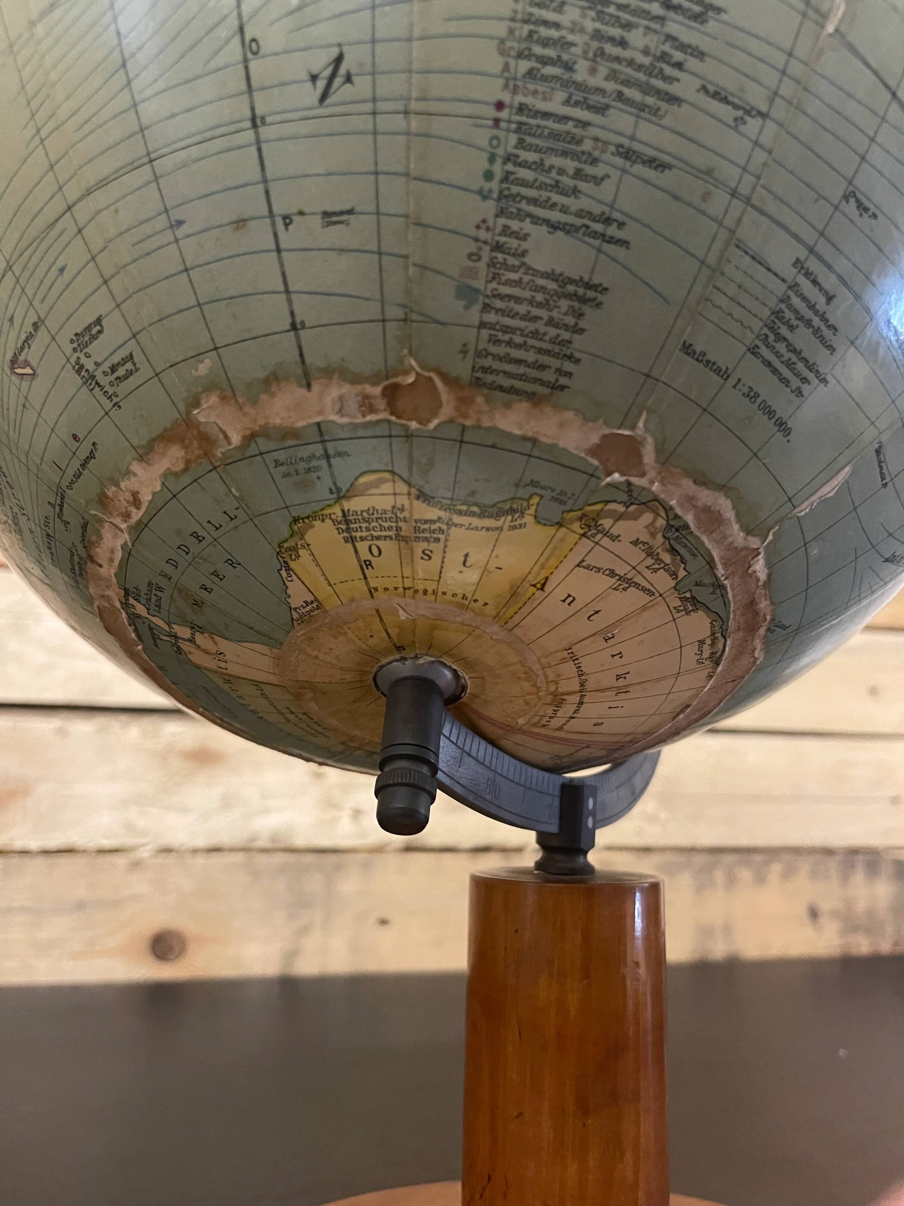 Antique 1920s German table globe by renowned makers Columbus
