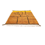 Authentic Beni Ouarain Rug 220x212 cm – Natural Ochre Wool