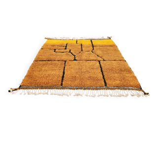 Authentic Beni Ouarain Rug 220x212 cm – Natural Ochre Wool