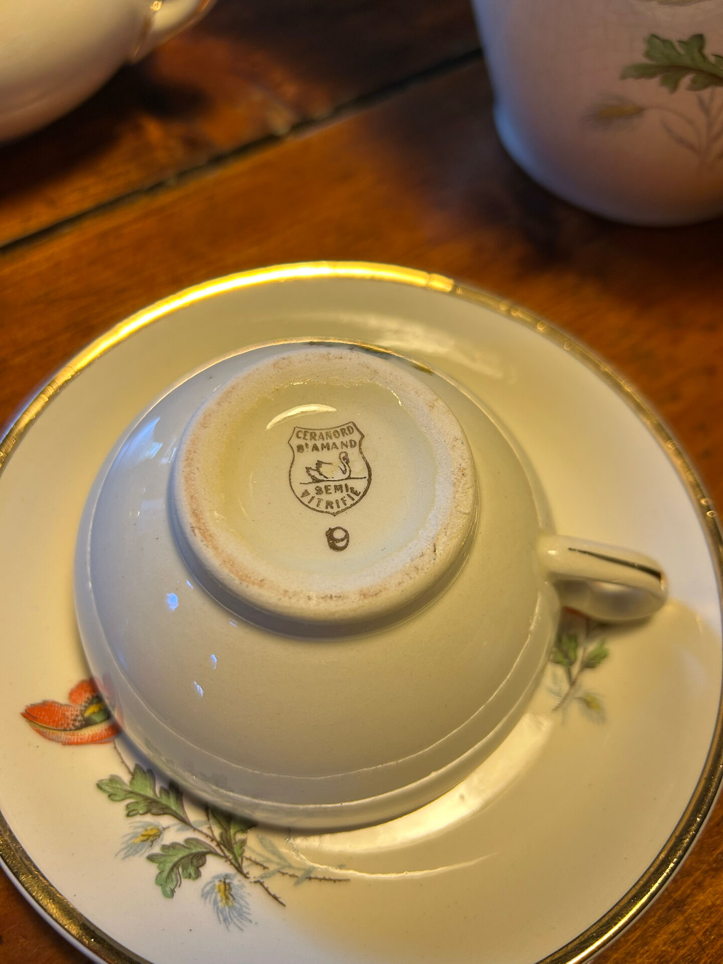 Antique tea service Céranord by Amand – 20 cups and saucers – perfect