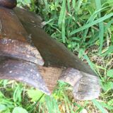 Wooden, wrought iron and zinc planter