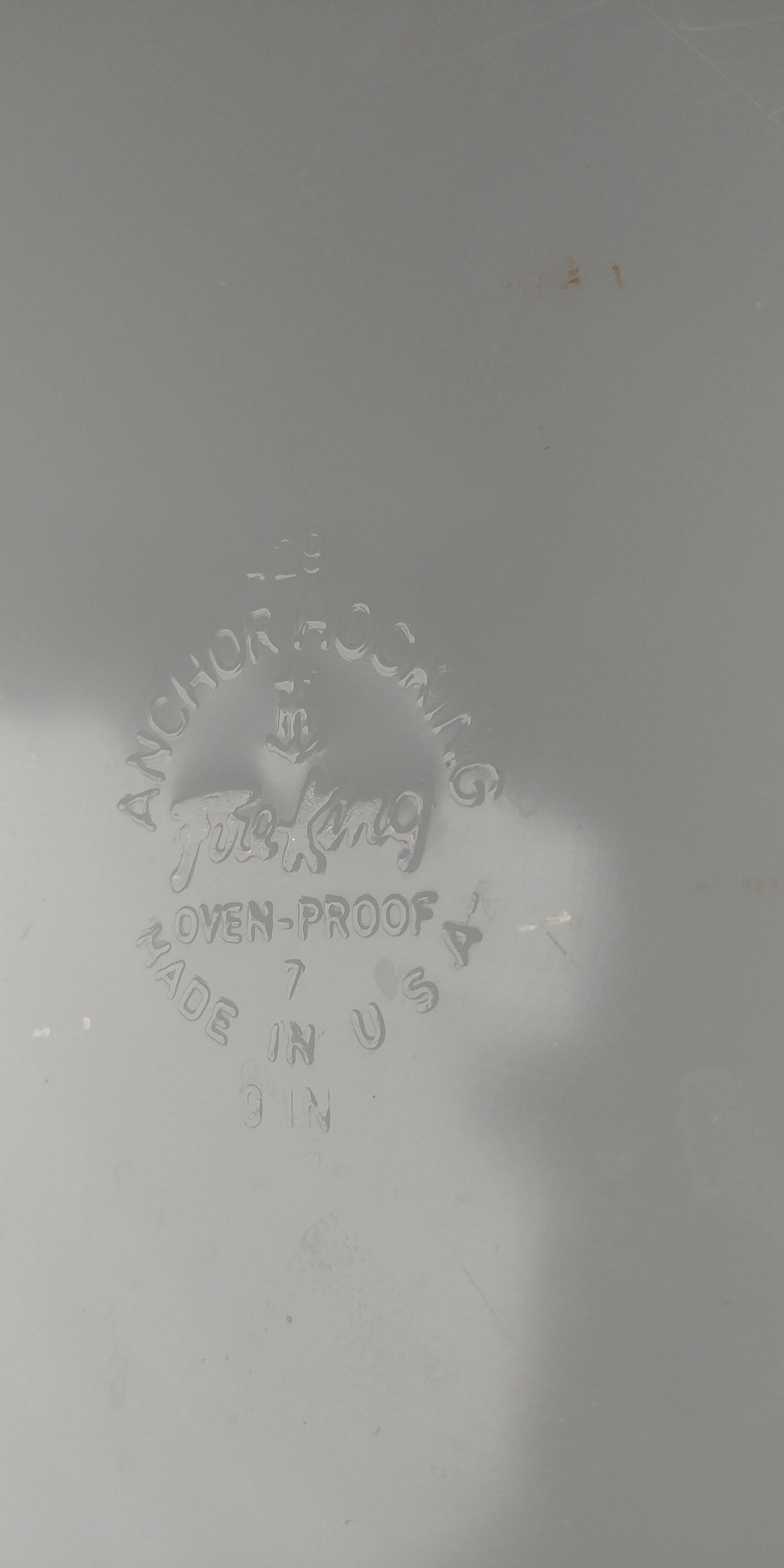 Serving dish Vintage Anchor Hocking Made in USA 70s décor green flowers