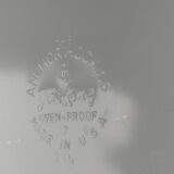 Serving dish Vintage Anchor Hocking Made in USA 70s décor green flowers