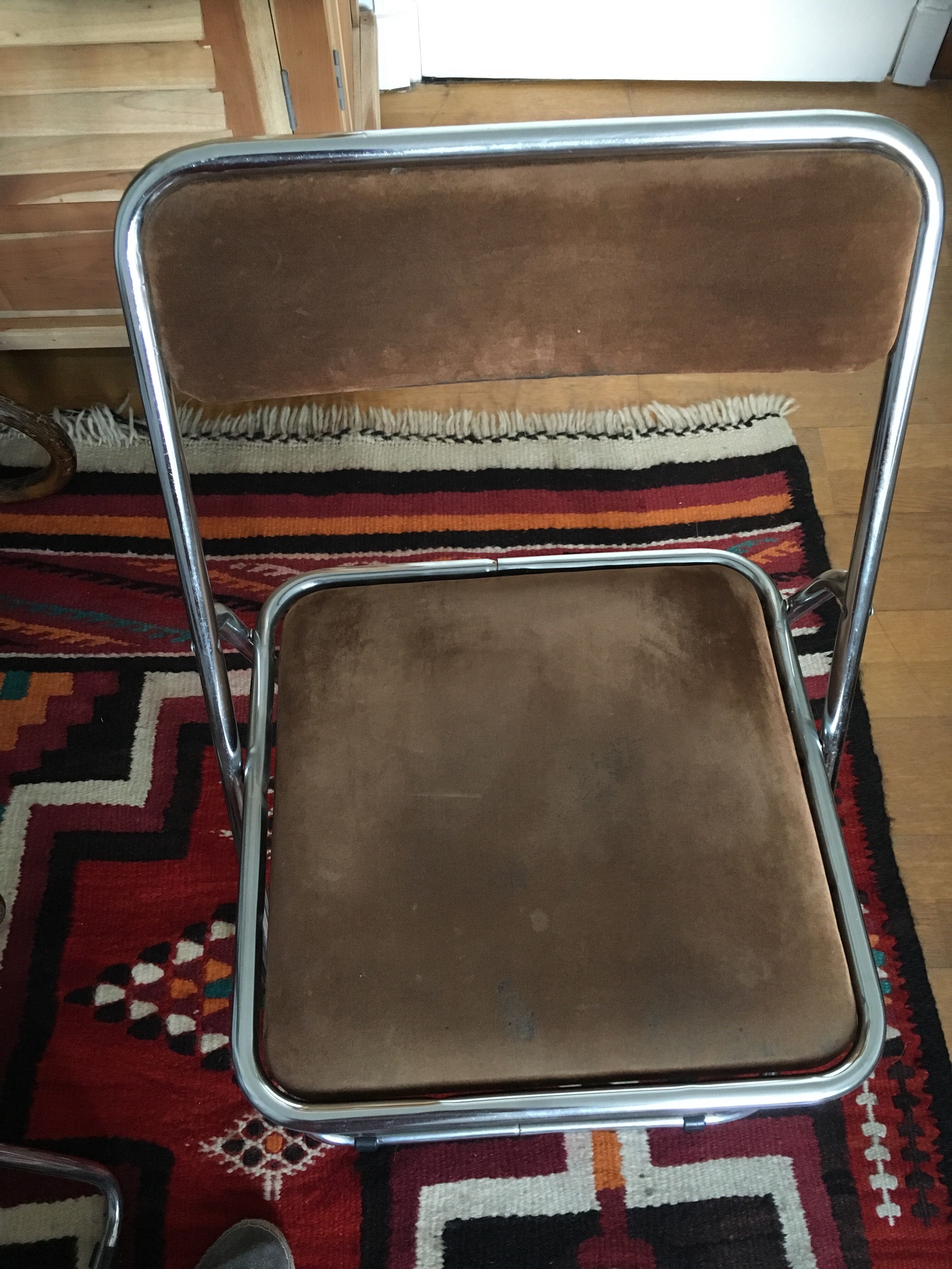 Lot de 4 chaises pliantes en velours