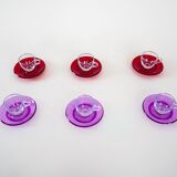 Set of glass cups, Italian design, 1970s, manufactured by Fratelli Guzzini