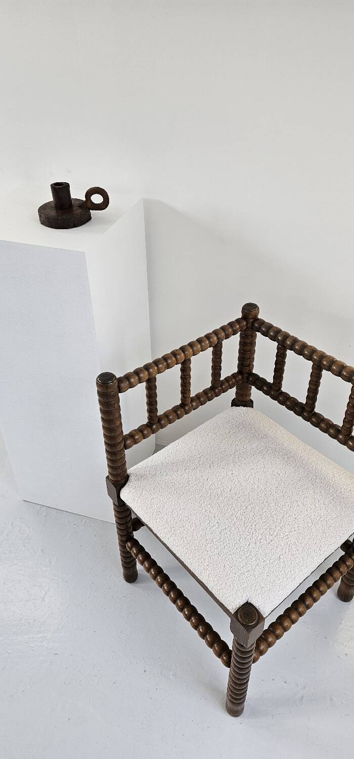 Brutalist wooden candle holder