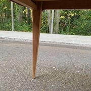 Scandinavian design extendable dining table stripped in raw teak 1960
