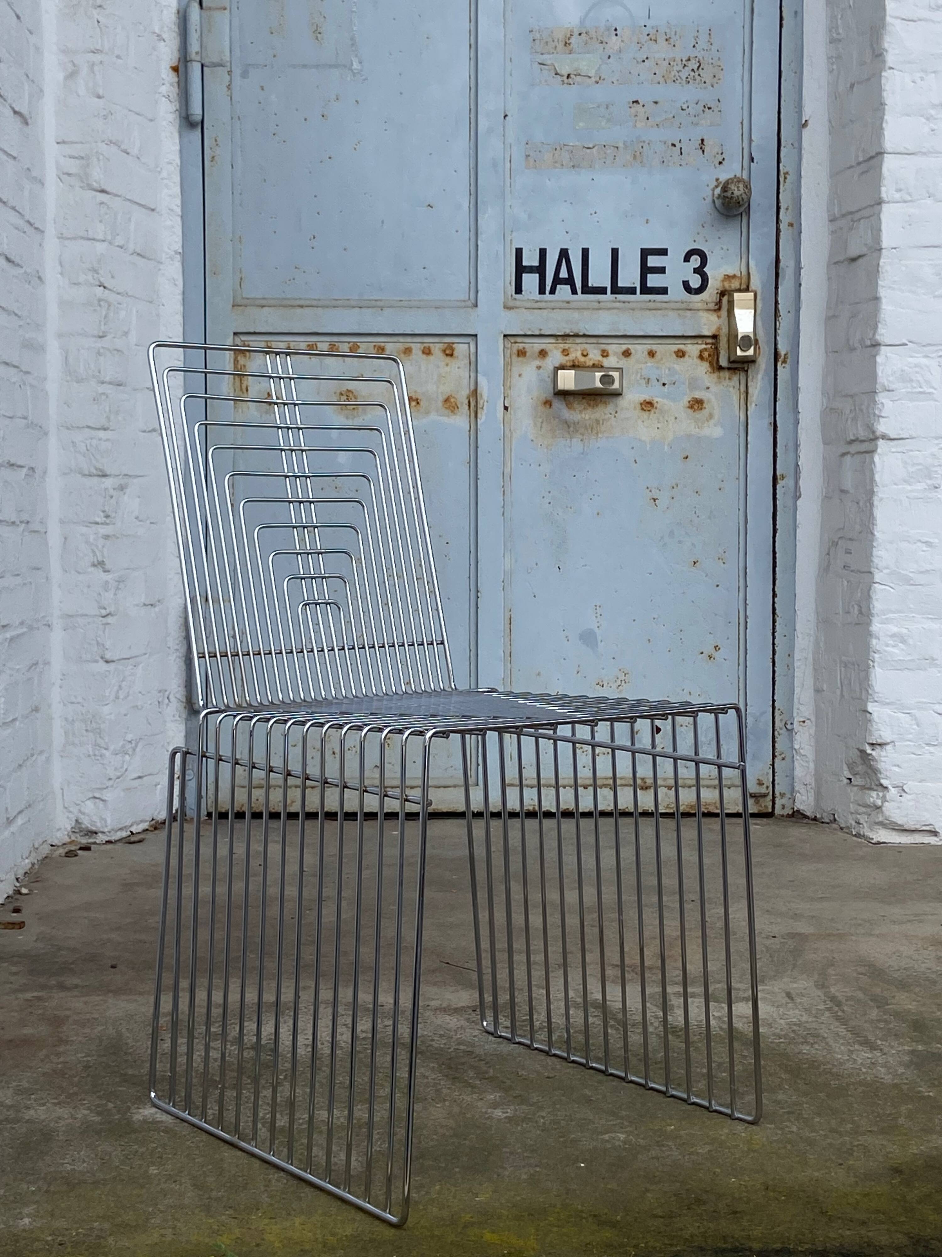 Max Sauze 1970s wire sculpture chair Made in France