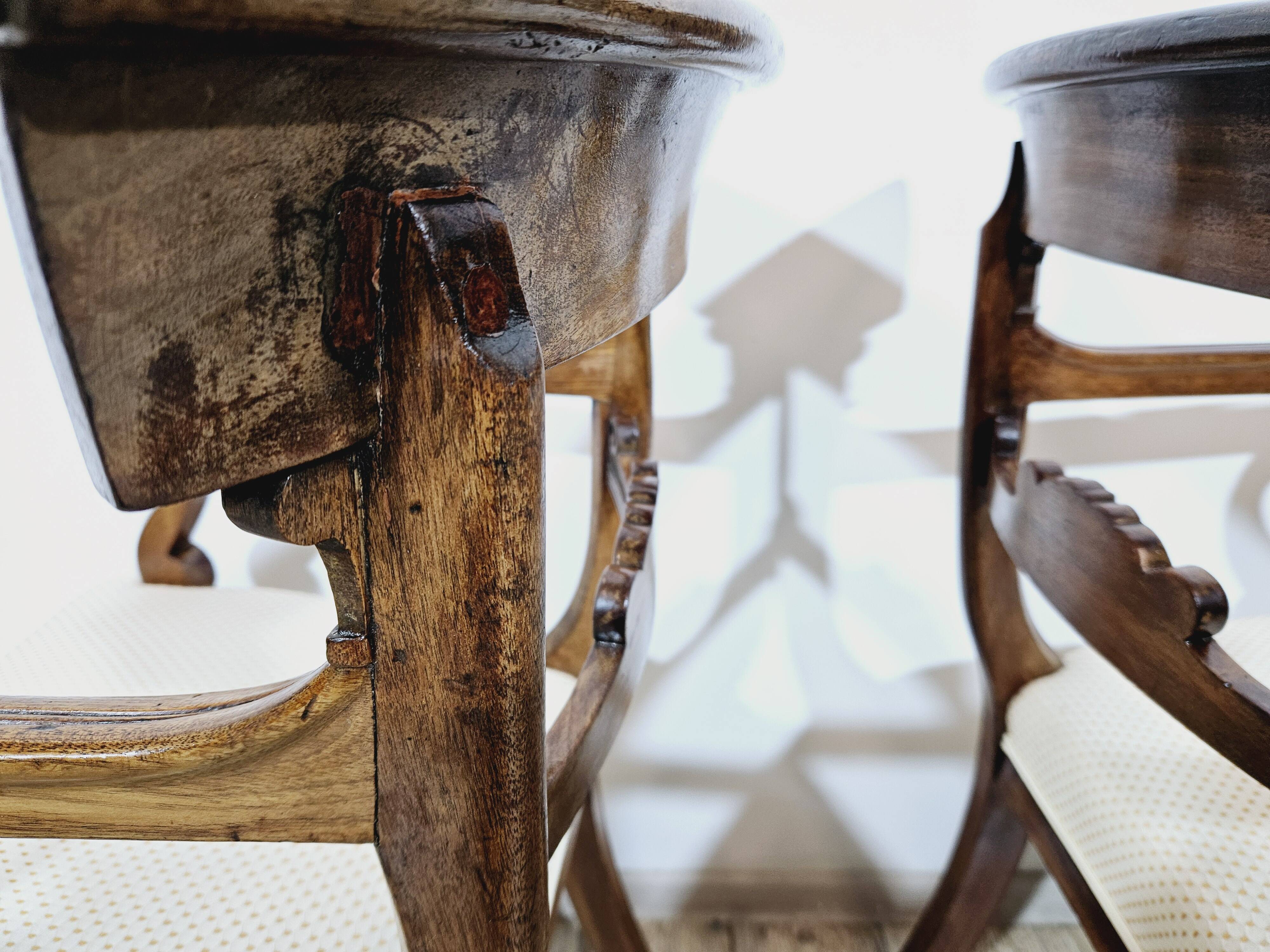 A pair of exclusive Biedermeier study armchairs, 19th century