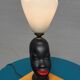 Ceramic lamp bust african woman vintage 1950