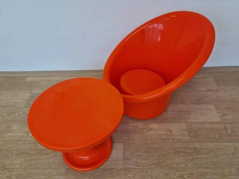 Skopa Lounge Chair and Table, Ole Gjerløv Knudsen & Torben Lind, Ikea, 1970s