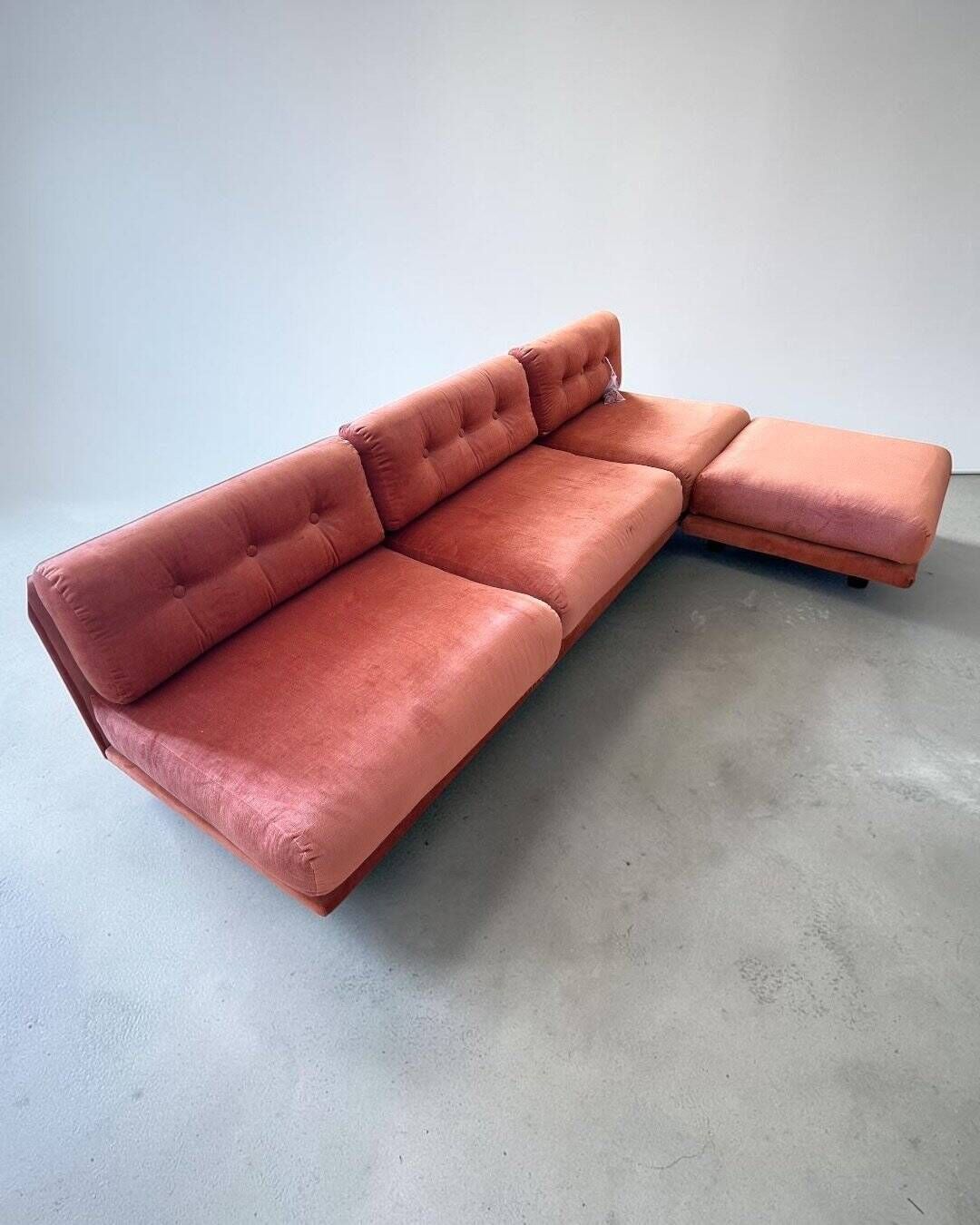 Canapé modulaire Salpol en velours Dralon (Bayer), Italie 1970