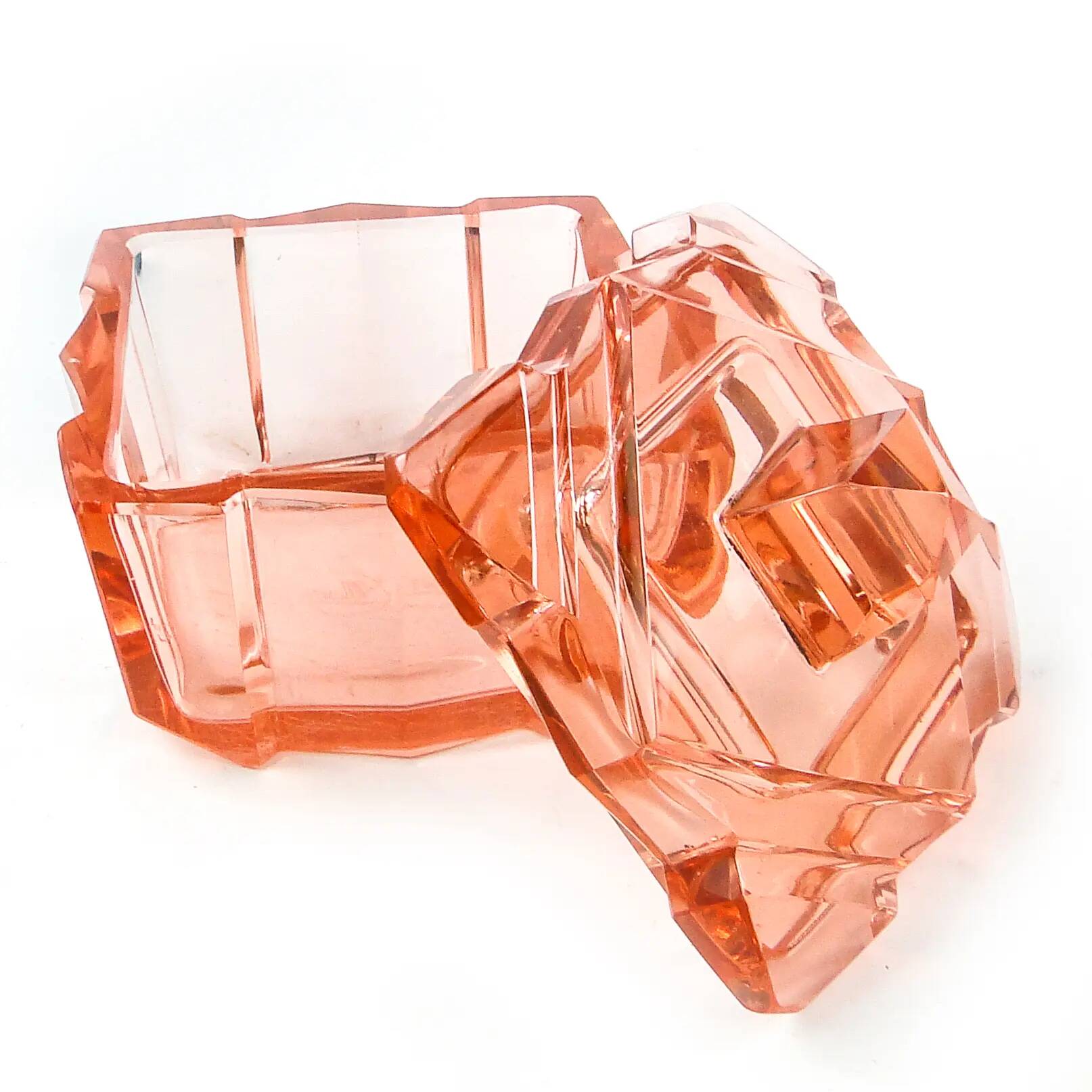 Art Deco bonbonniere, crystal, Moser, Czechoslovakia, 1930s