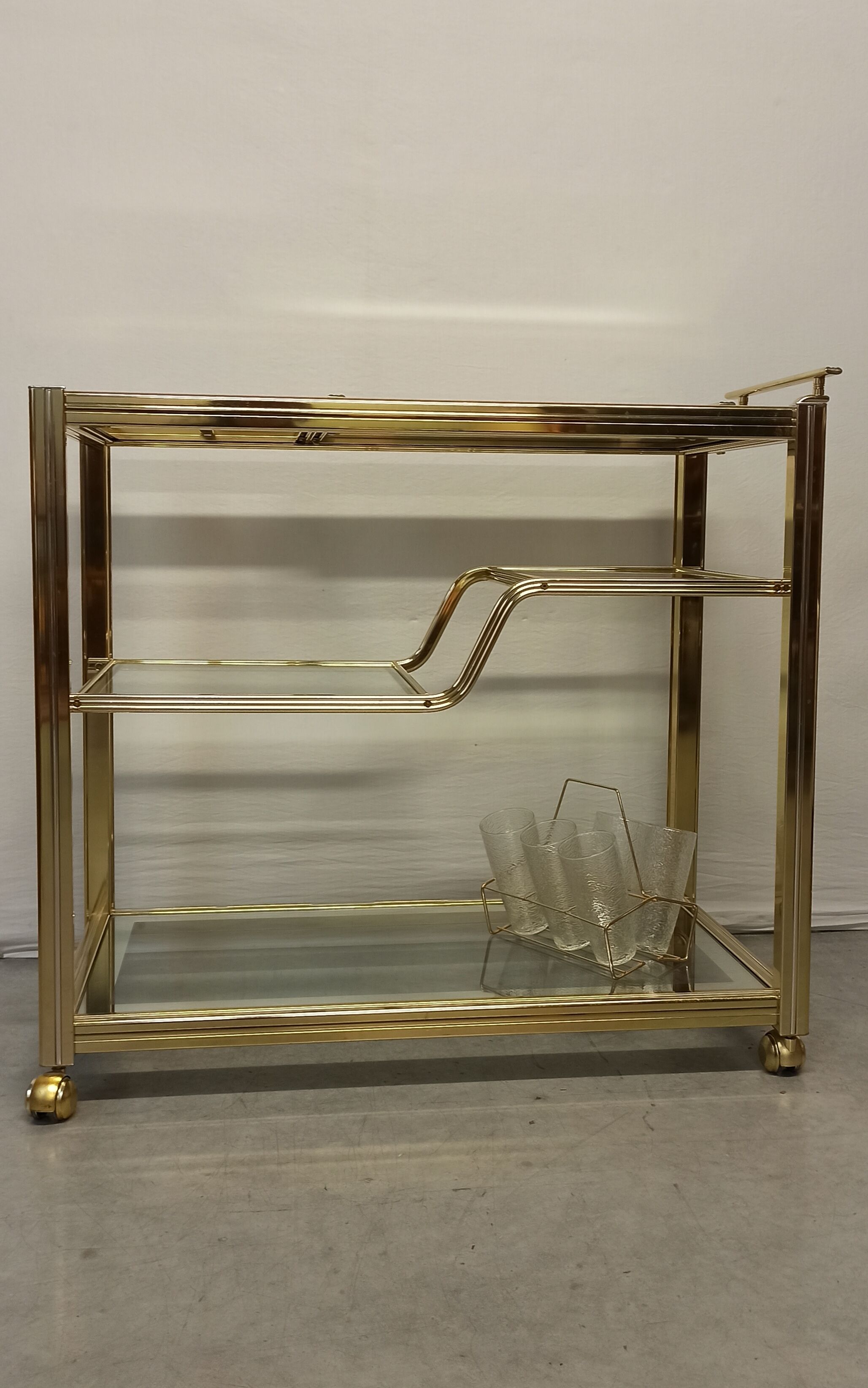 Vintage brass bar service