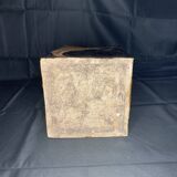 Vintage brown square ceramic vase