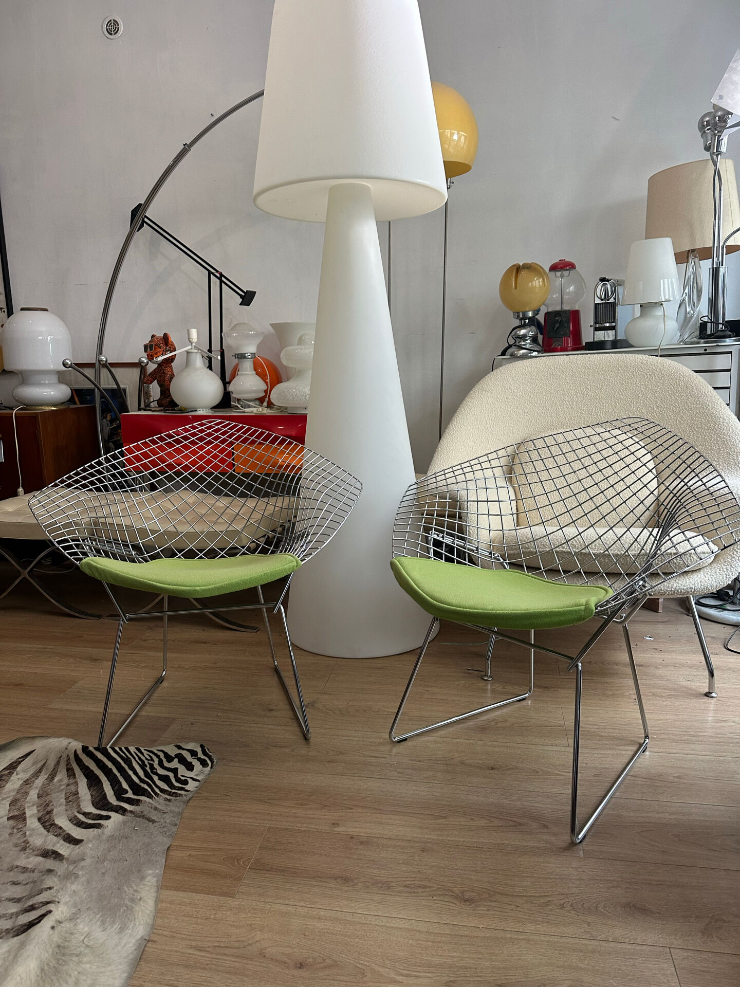 Pair of Diamond Bertoia chairs for Knoll Studio.