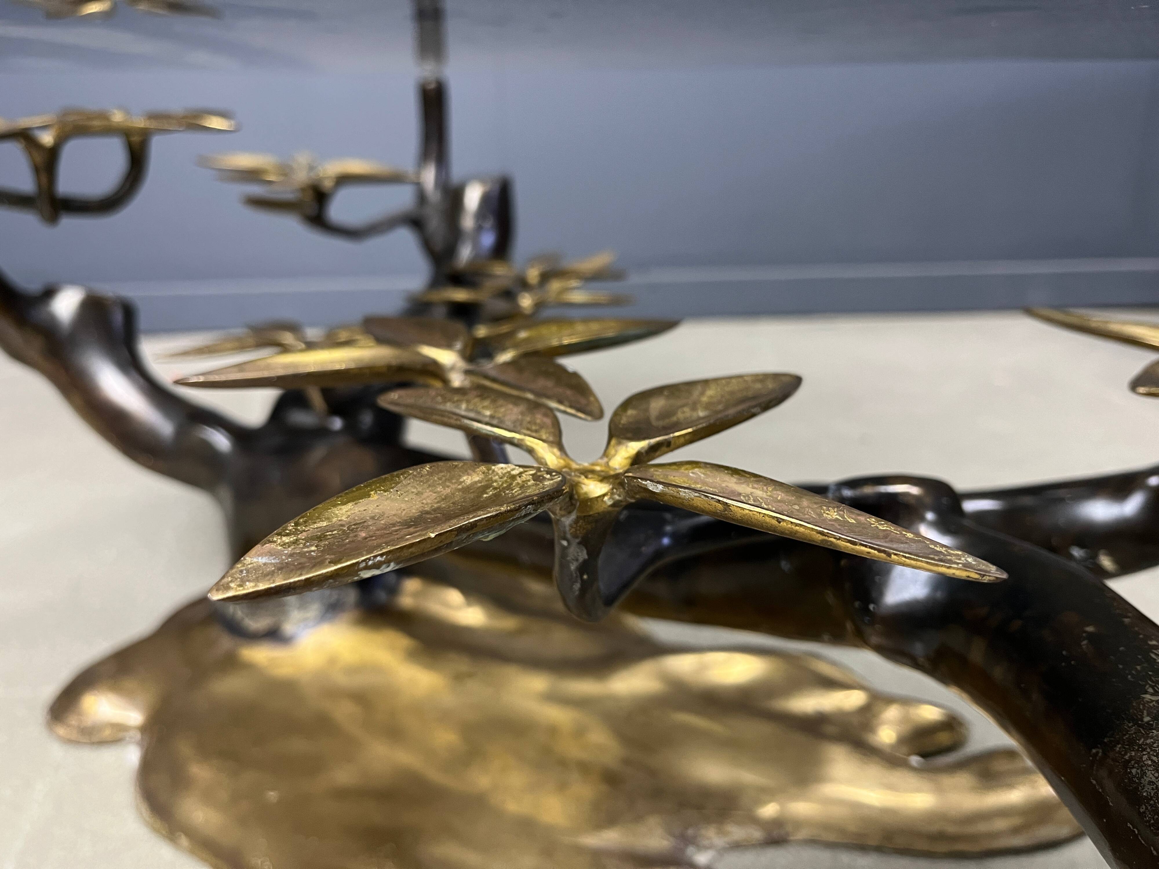 Bronze bonsai coffee table by Willy Daro, 1970s