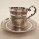 2 silver metal cups