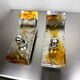 Pair of Murano Mazzega orange & clear glass wall sconces, Italy, 1970s