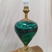 Ceramic lamp with gold metal from the 80s