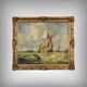 Tableau "Sailboats in Rough Seas" signed Albert Hess – Mid 20th century