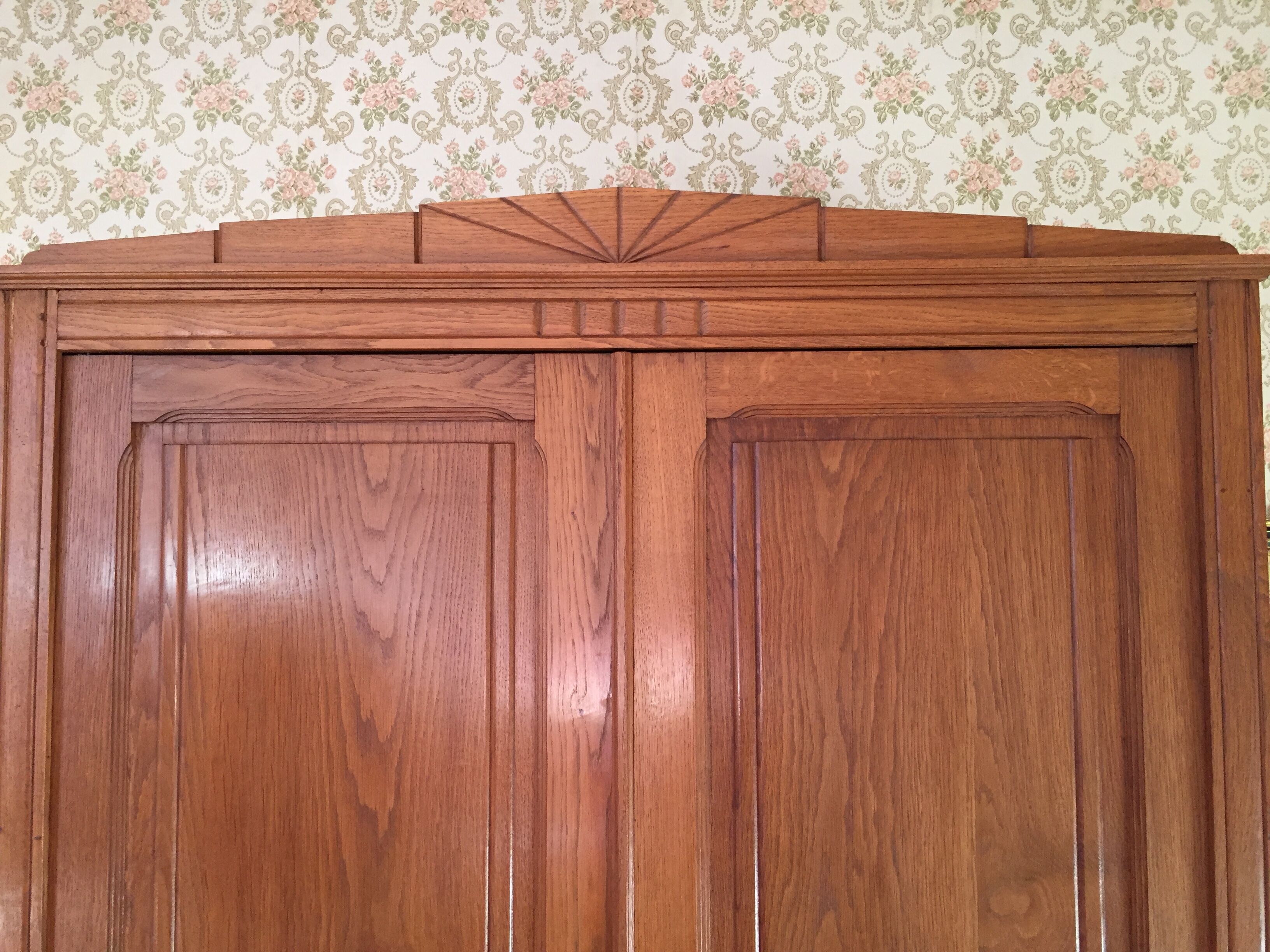 Wardrobe wood massive art deco