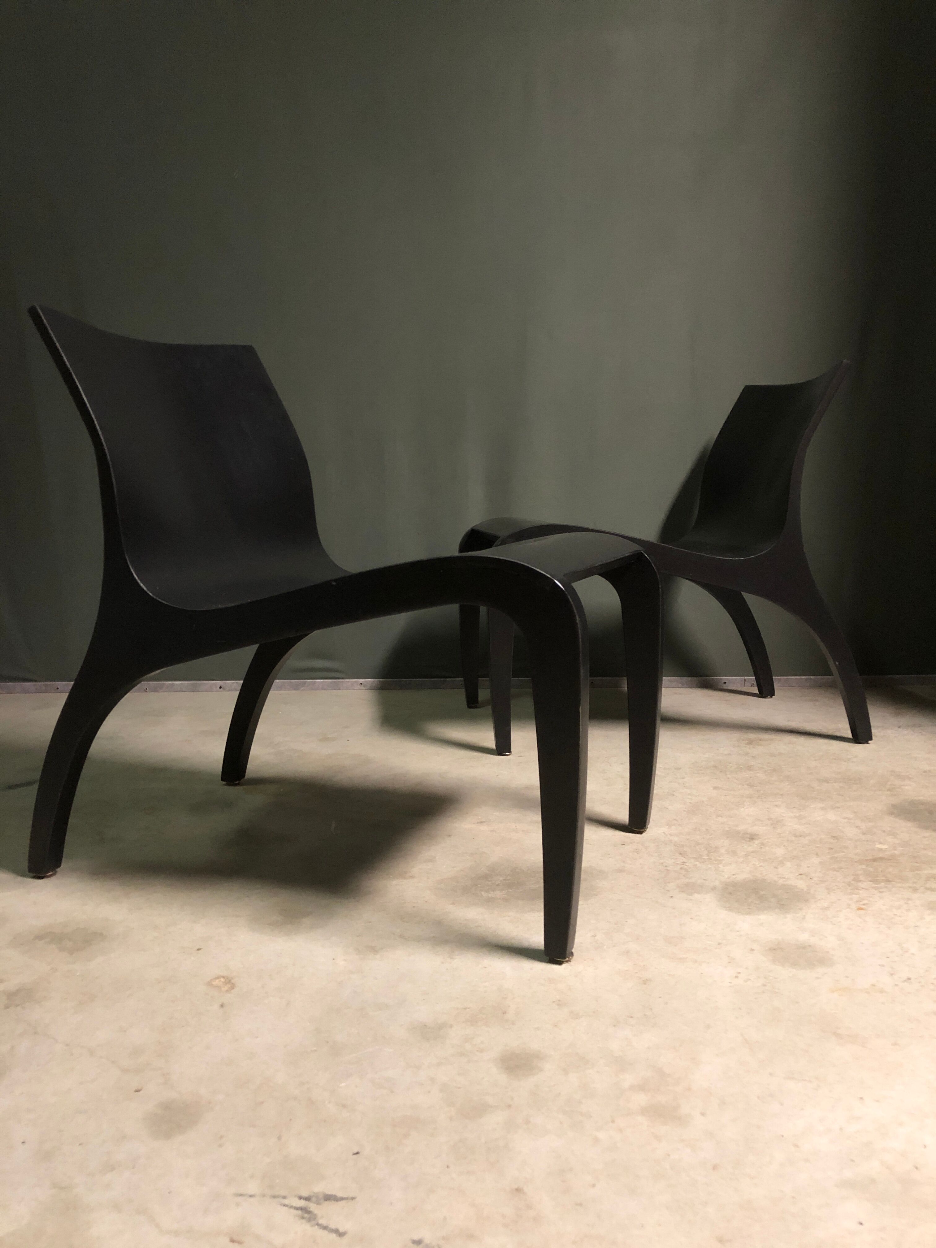 'studio parade' minimalist wooden lounge chairs