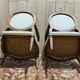 Pair of cabriole armchairs with medallion backs from the Louis XVI period, stamped OT.