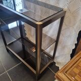 Console design en verre fumé vintage