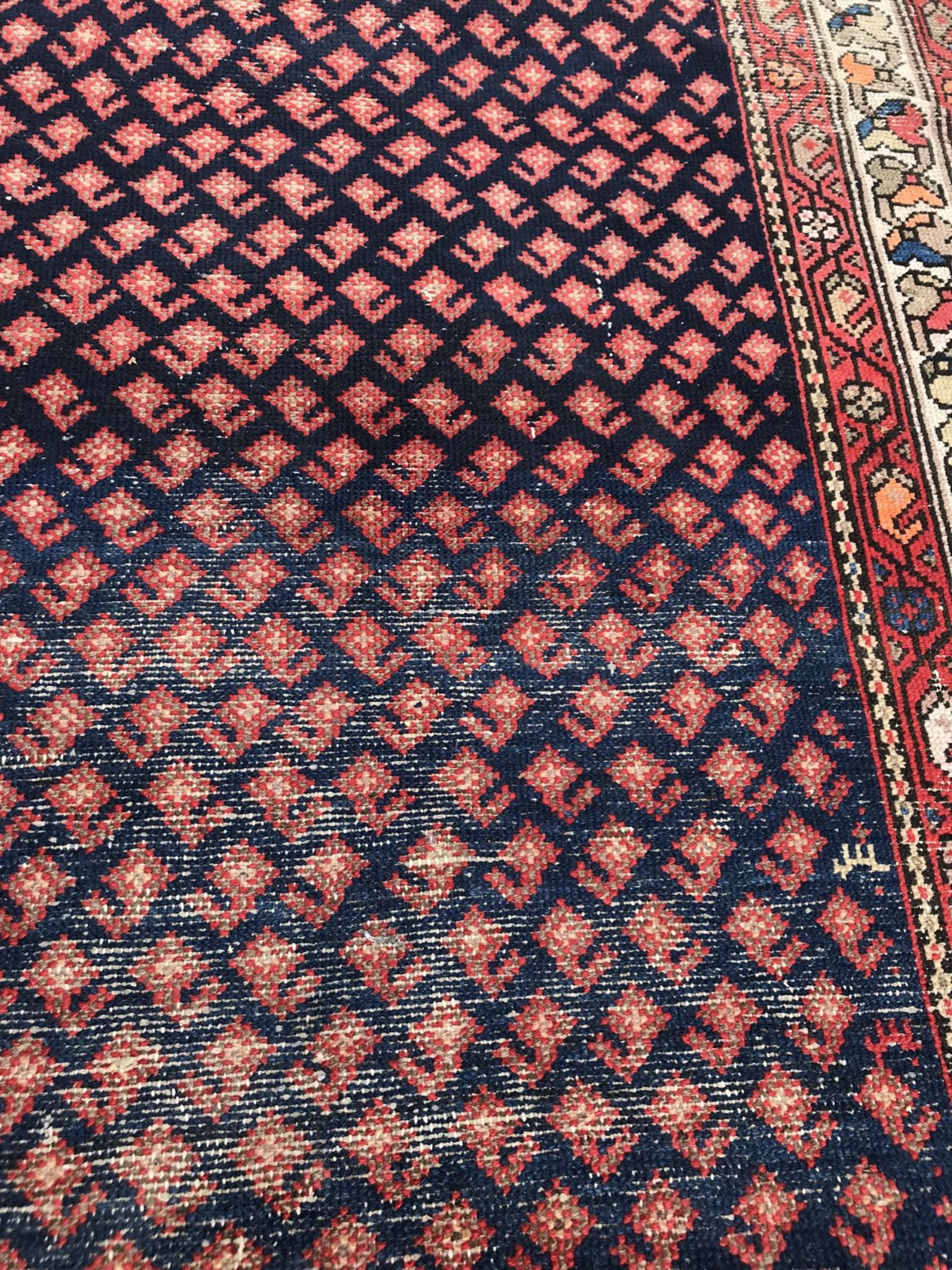 Carpet old malayer corridor Iran 106 X 390 CM