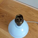 Lampe verre soufflé opaline bleu ciel