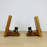 Pair of 70s pine wall lights