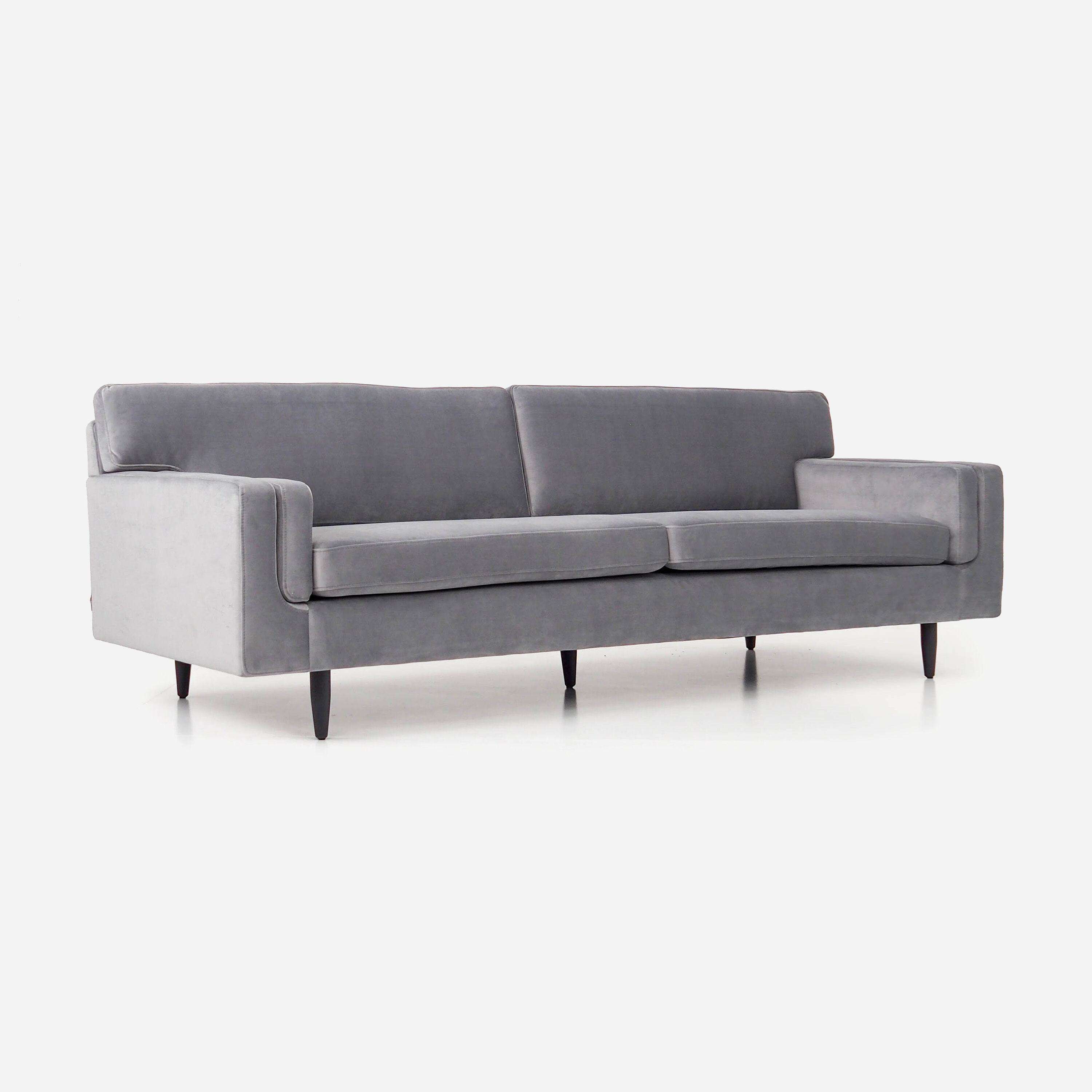 Canapé helsinki argent velour, design scandinave