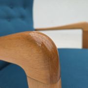 1970s, Danish armchair by Fritz Hansen, furniture wool, beech wood.