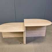 Pair of vintage travertine coffee tables or side tables, 1970s