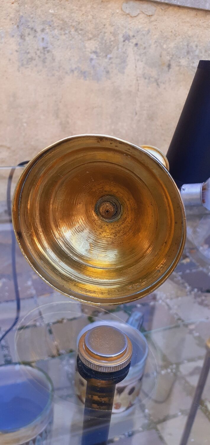 19th Century Bronze Candlestick Lamp Base In Louis XVI Style