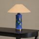 'Reed' table lamp in pottery and brass, mid-century style, 1960.