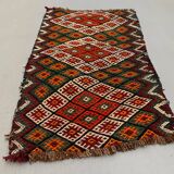 Vintage Turkish Mini Kilim 97x59 cm Wool Small Kelim Runner, shabby Chic