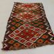 Vintage Turkish Mini Kilim 97x59 cm Wool Small Kelim Runner, shabby Chic