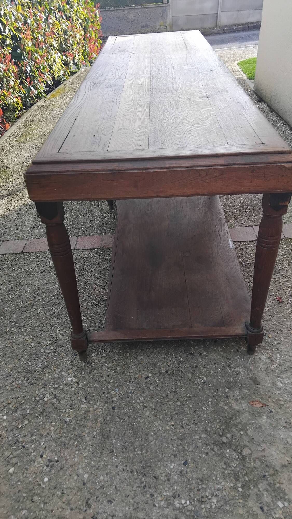 Grande table Drapier ancienne XIX eme meuble métier atelier tissu commerce