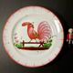 Assiette coq rouge faiencerie de l’est :  les islettes