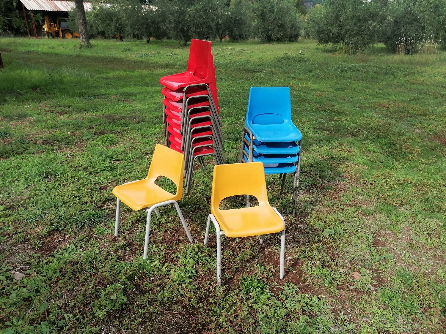 Set of 14 vintage kindergarten chairs