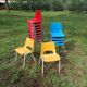 Lot de 14 chaises vintage d'école maternelle