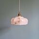 Art Deco pendant light in pink marbled opaline, Scailmont, 1920-30