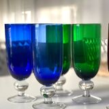 6 glasses on colored stems