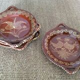 5 flat plates in glazed terracotta