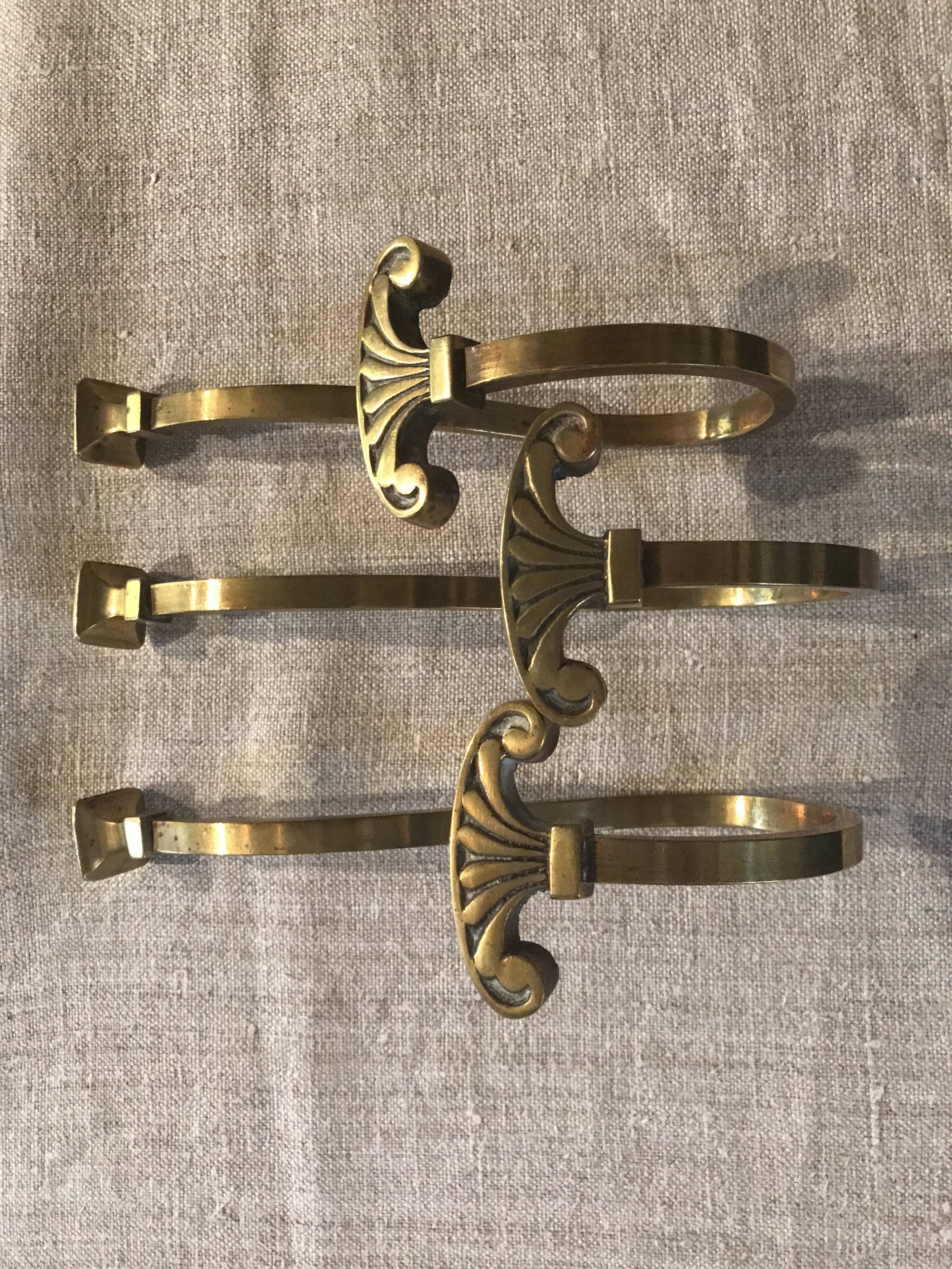 Lot of 3 bronze coat racks