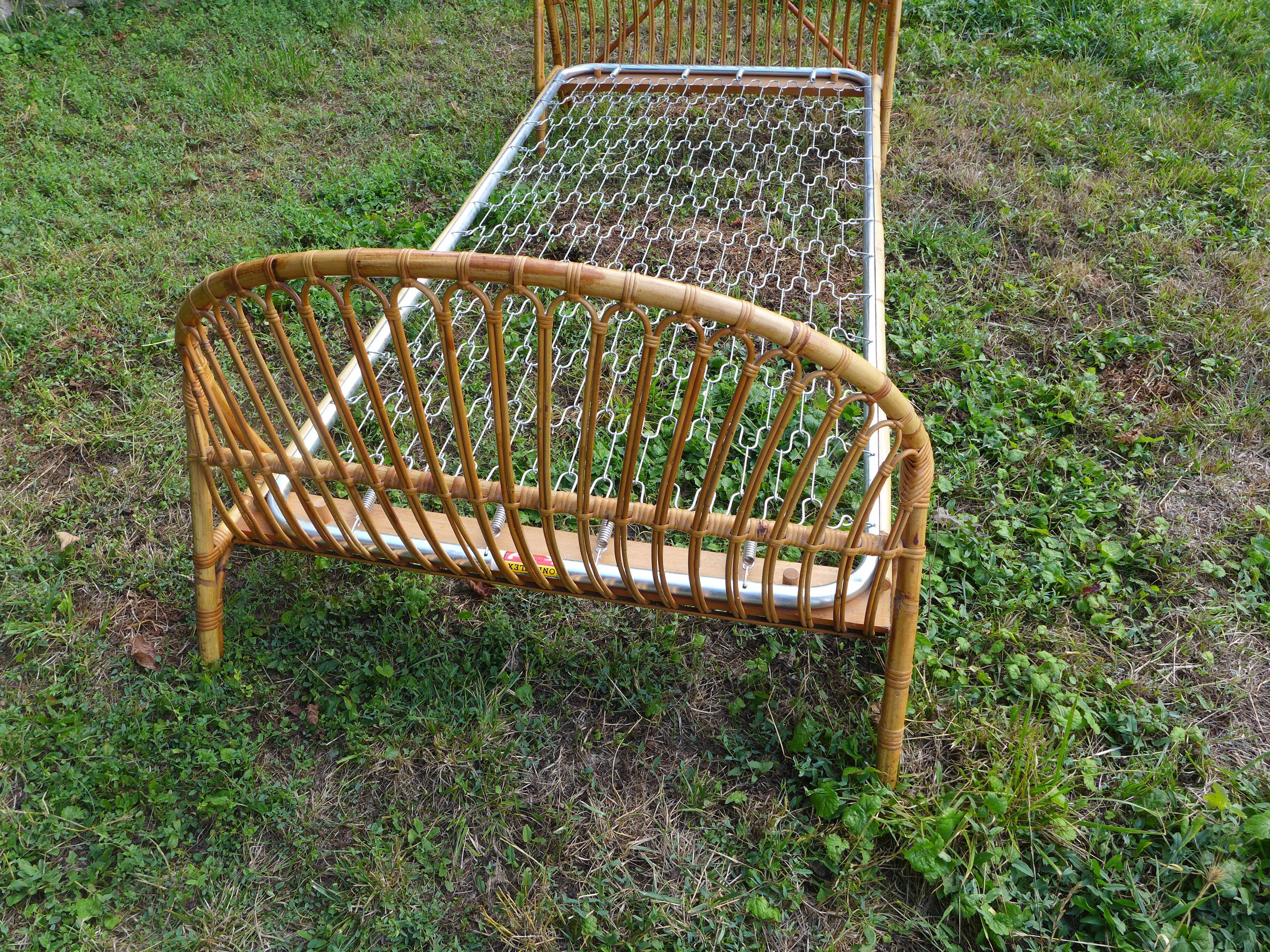 Vintage rattan bed 90X190