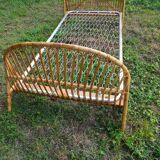 Vintage rattan bed 90X190